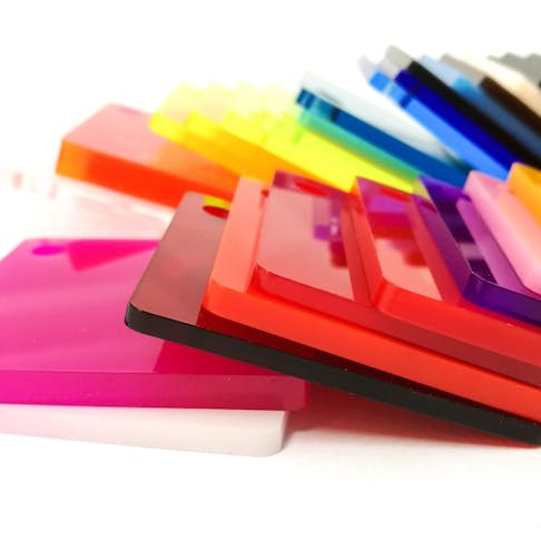 Multicolored acrylic sheet material. Image credit: baitong333/Shutterstock.com
