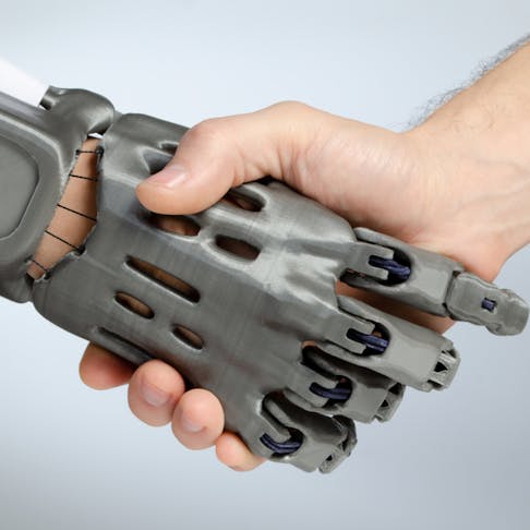 3D printed prosthetic hand. Image Credit: Shutterstock.com/Malikov Aleksandr