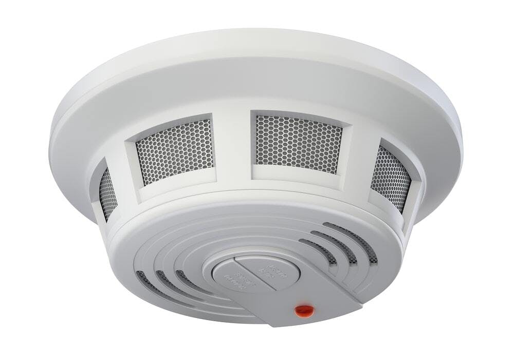 smoke detector on white background