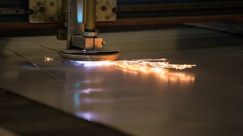 Figure 2: Plasma Cutting of Metal - Image Credit: Shutterstock/SviatlanaLaza