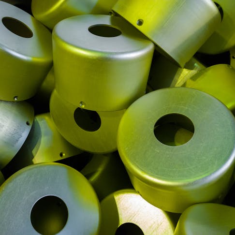 Sulfur oxidated anodized aluminium parts. Image Credit: Shutterstock.com/teh_z1b