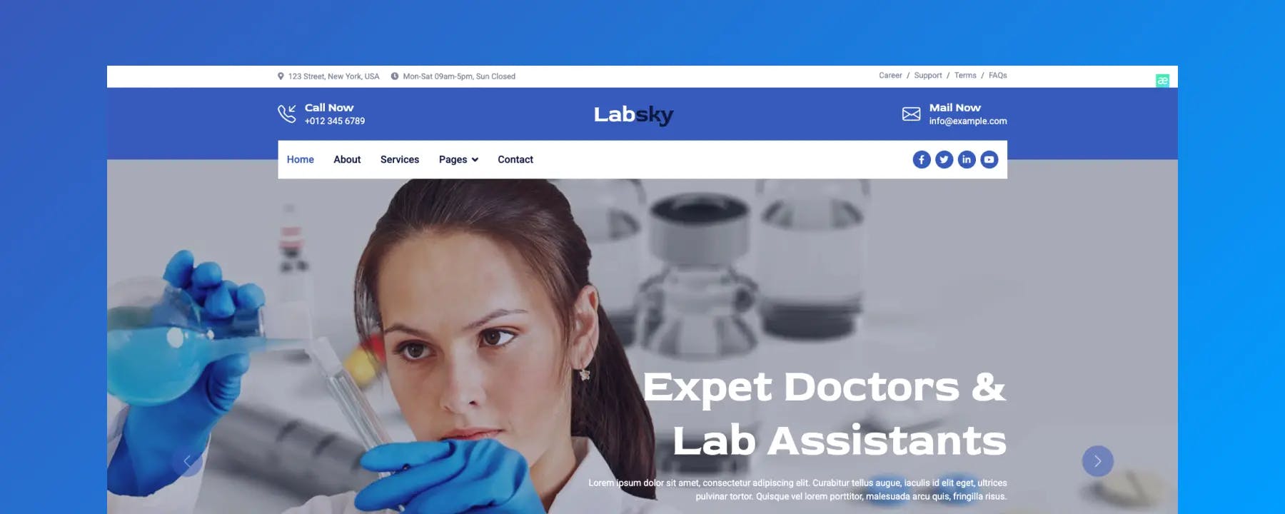Labsky - Mẫu Website Phòng Thí Nghiệm Miễn Phí, Đẹp & Chuẩn Responsive