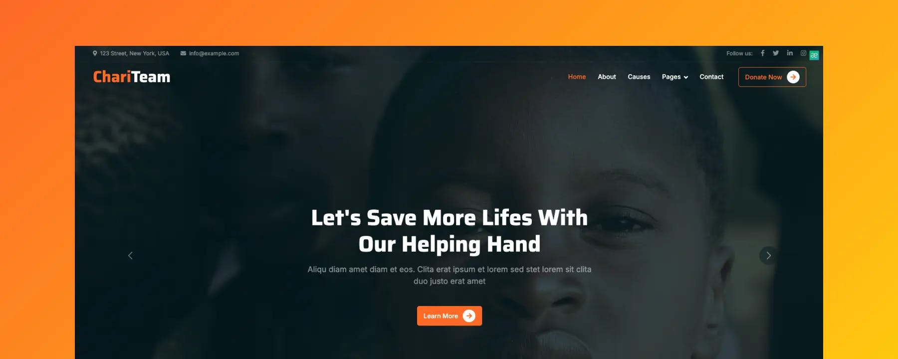 ChariTeam – Mẫu Website Phi Lợi Nhuận Miễn Phí, Đẹp & Chuẩn Responsive
