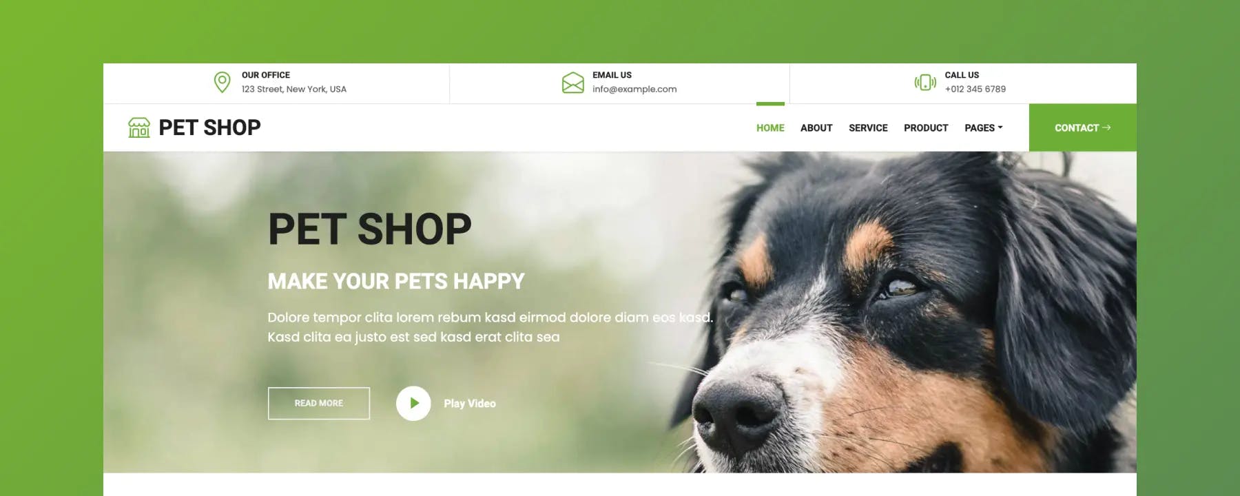PetShop - Mẫu Website Thú Cưng Miễn Phí