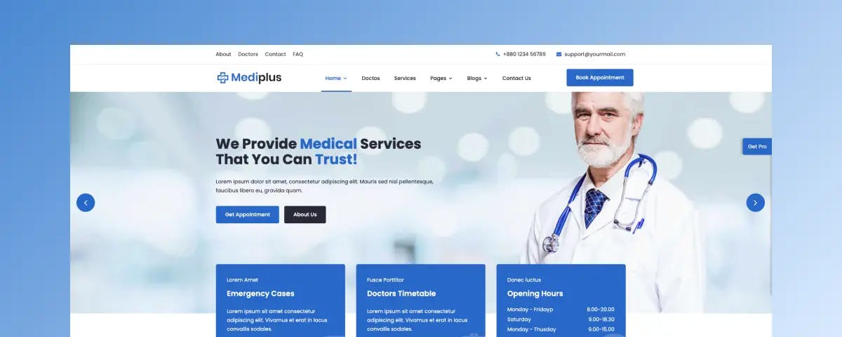 Mediplus - Mẫu Website Y Tế Miễn Phí