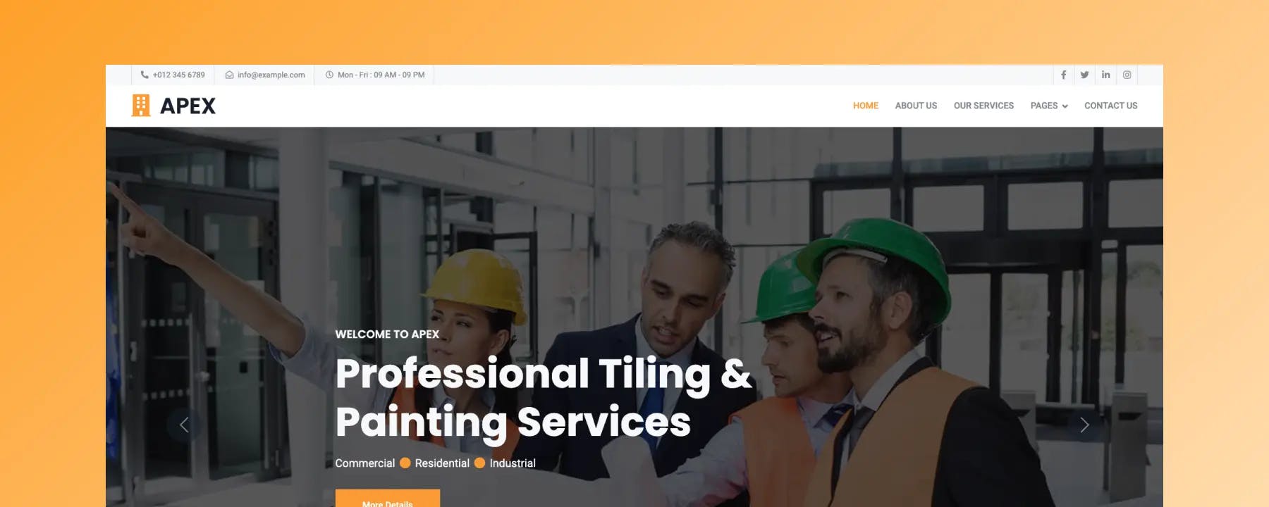 Apex Home Repair - Mẫu Website Xây Dựng Miễn Phí