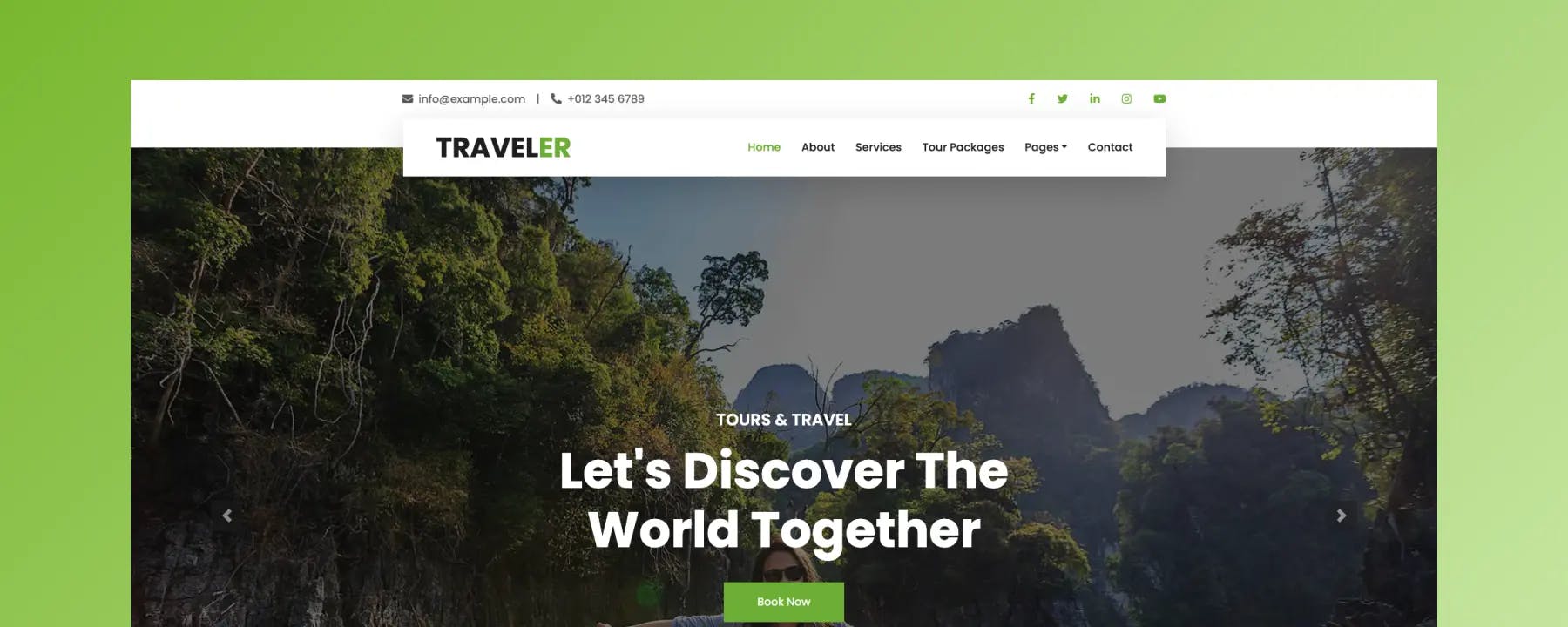 Traveler - Mẫu Website Du Lịch Miễn Phí