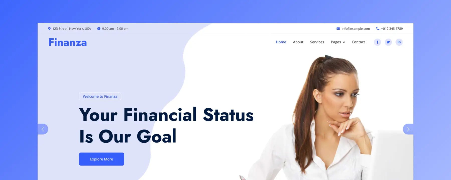 Finanza - Mẫu Website Tài Chính Miễn Phí