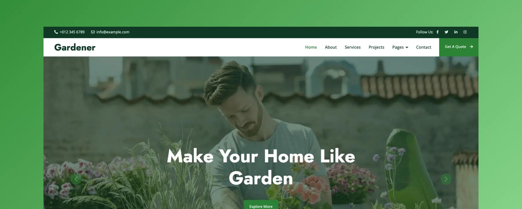 Gardener - Mẫu Website Nông Trại Miễn Phí
