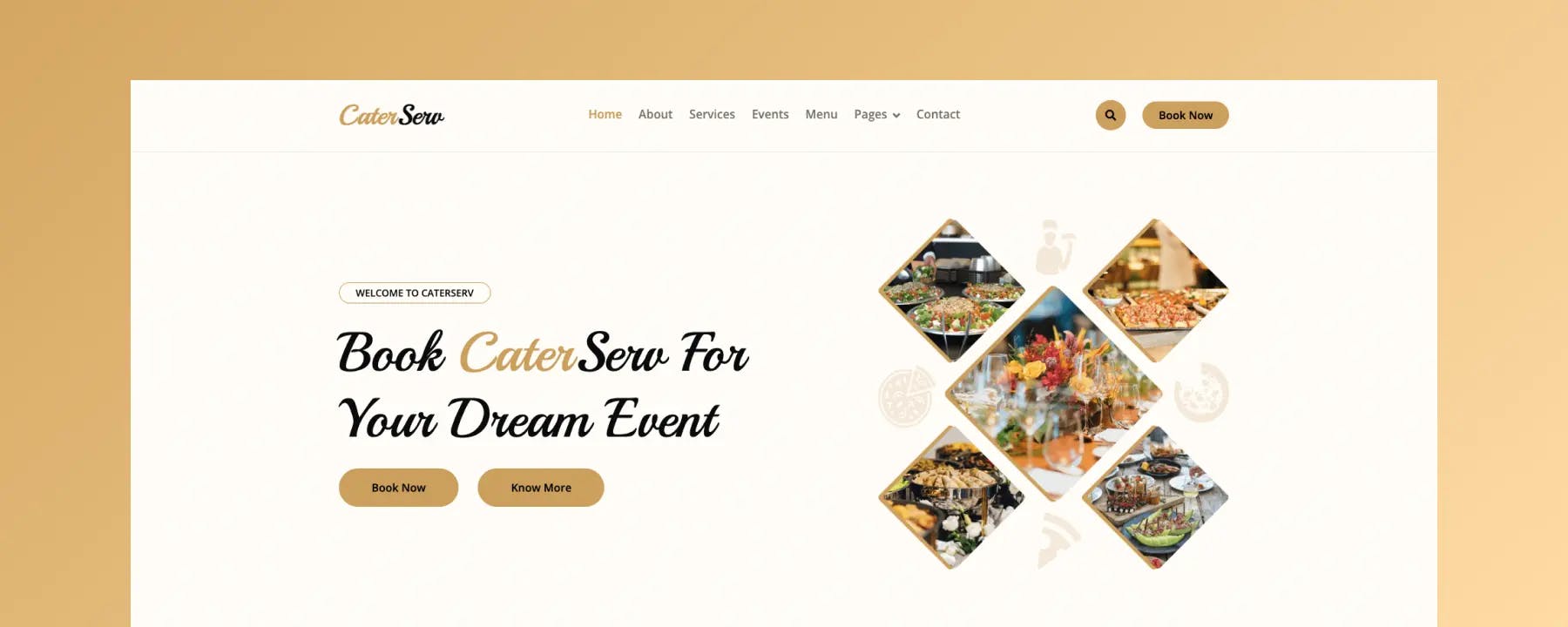 CaterServ - Mẫu Website Dịch Vụ Miễn Phí