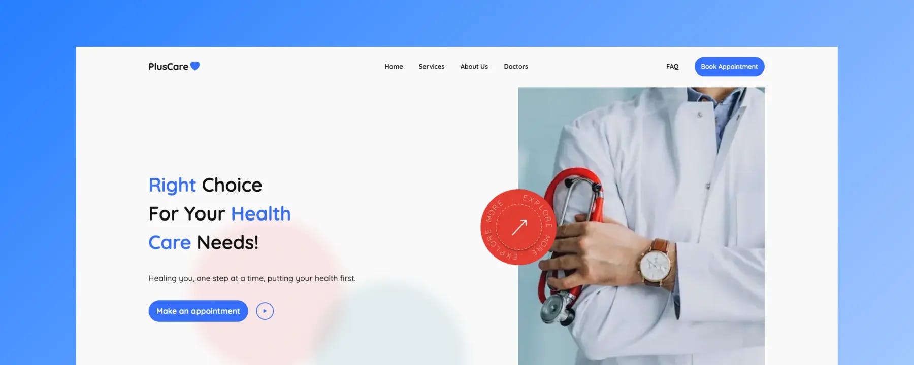 Plus Care - Mẫu Website Phòng Khám Miễn Phí