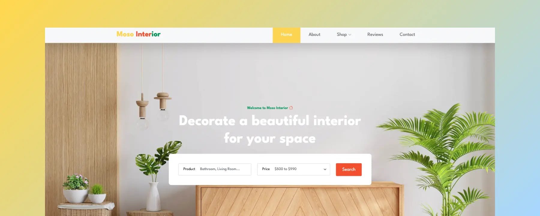 Moso Interior - Mẫu Website Nội Thất Miễn Phí