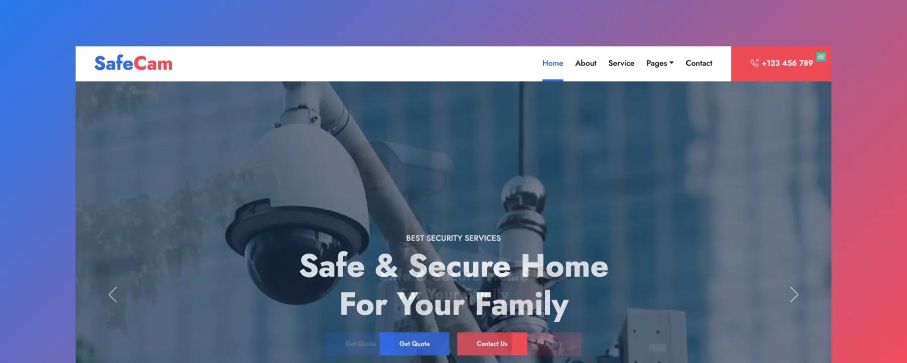 SafeCam – Mẫu Website CCTV Miễn Phí, Đẹp & Chuẩn Responsive