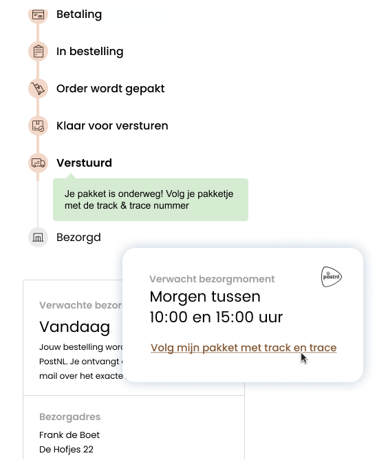 Ordercommunicatie naar de klant