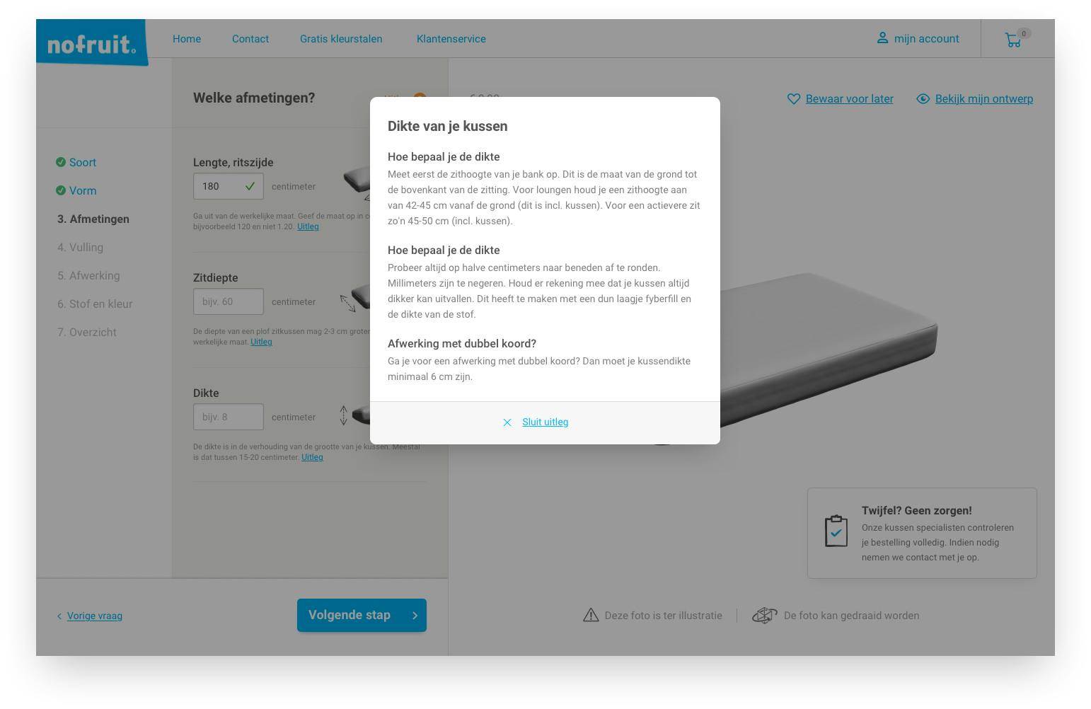 Nofruit configurator