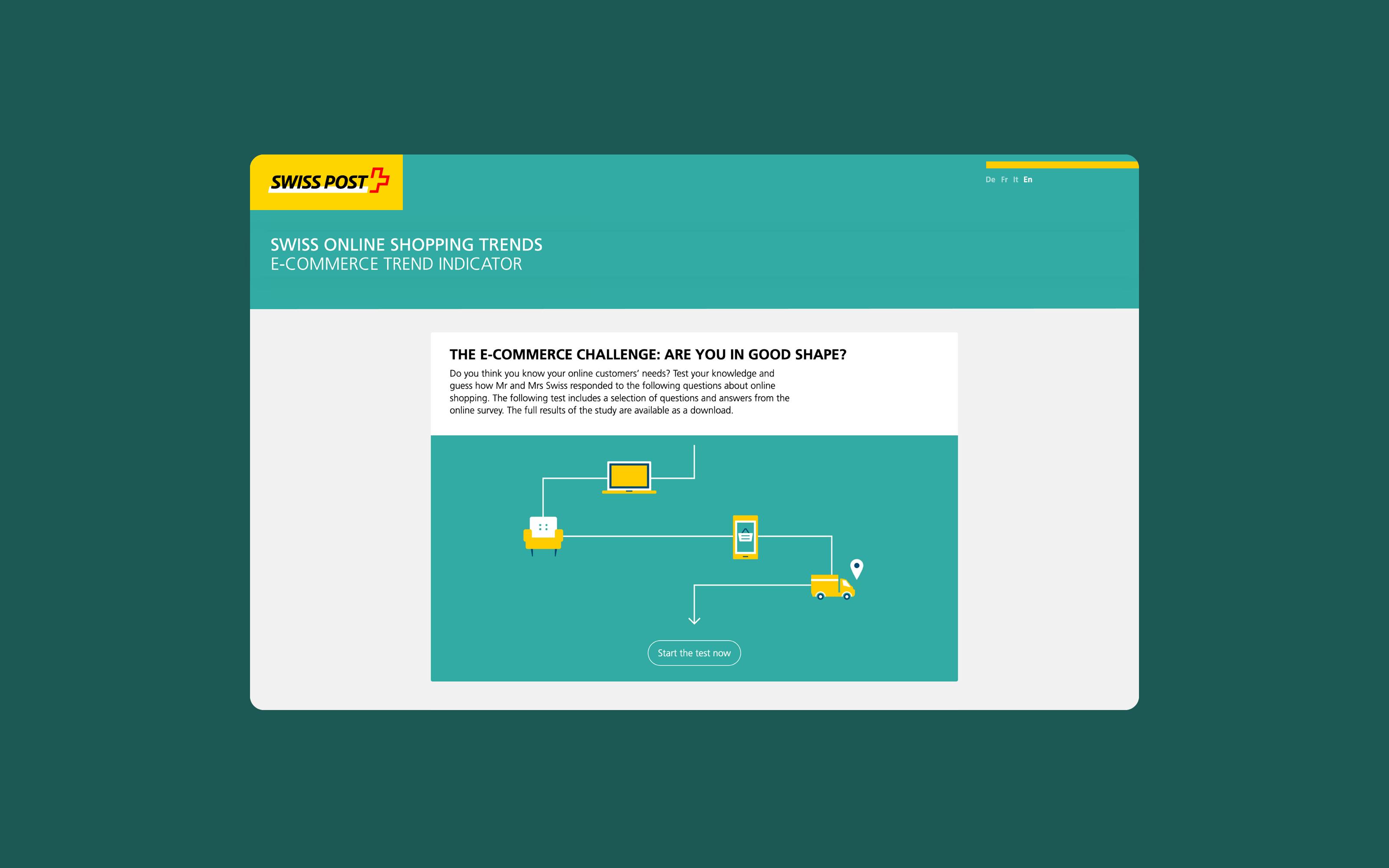 Gamification of Survey Results on E-Commerce trends for swiss post by Superdot Studio