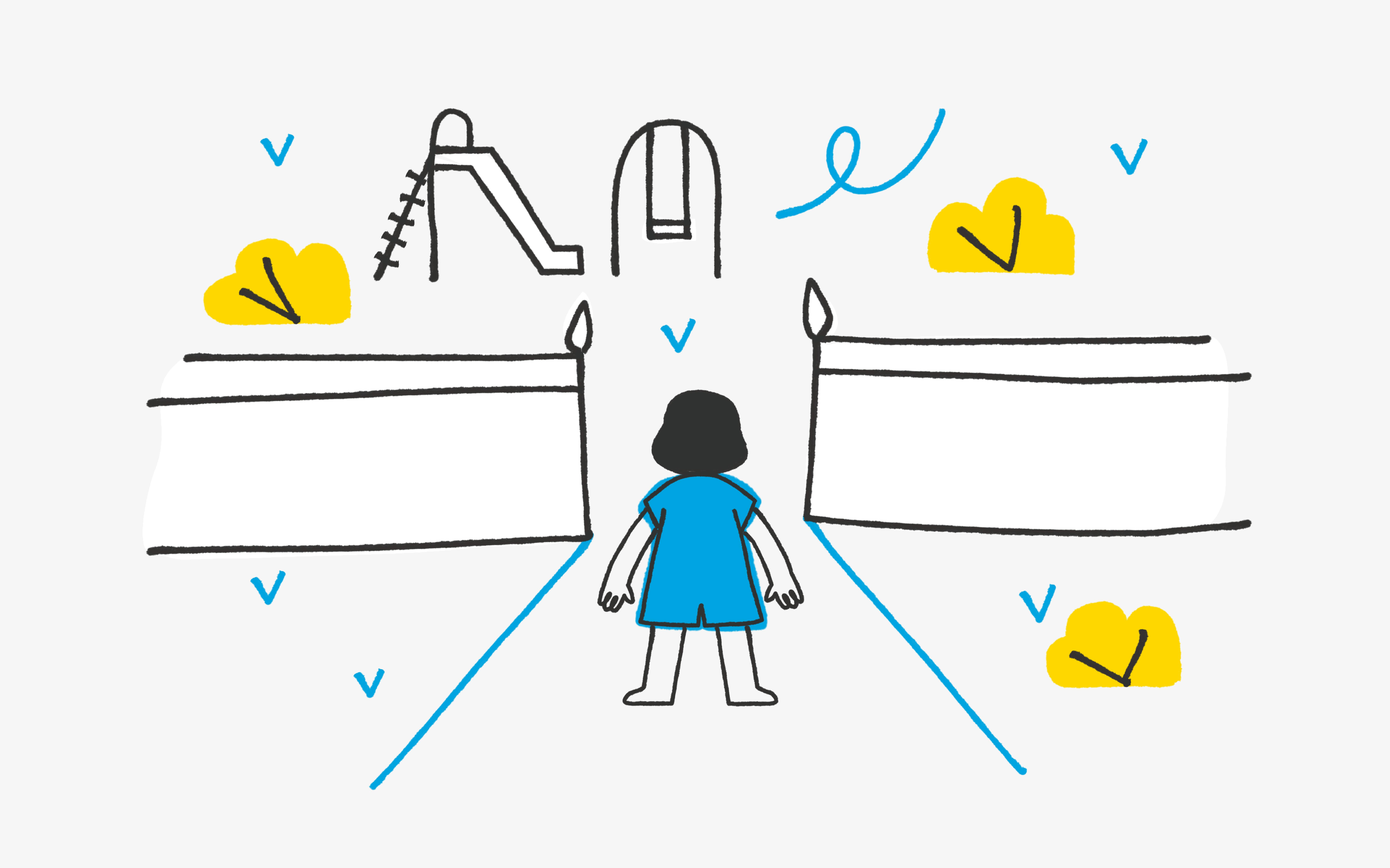buch illustration für Unicef Schweiz mit kind im park