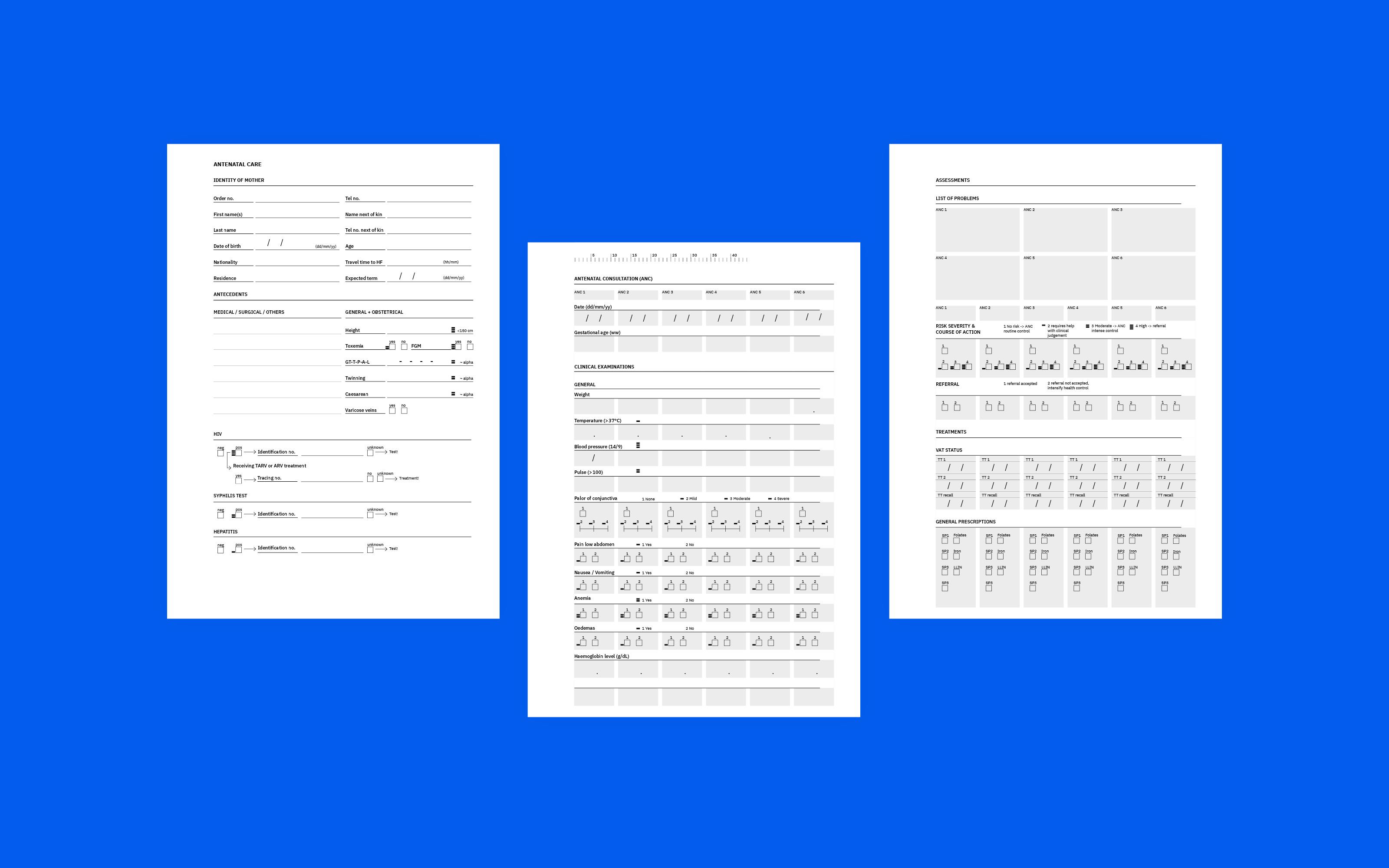 Superdot Studio Redesigning healthcare forms for three African countries for Swiss Tropical and Public Health Institute and the Gates Foundation