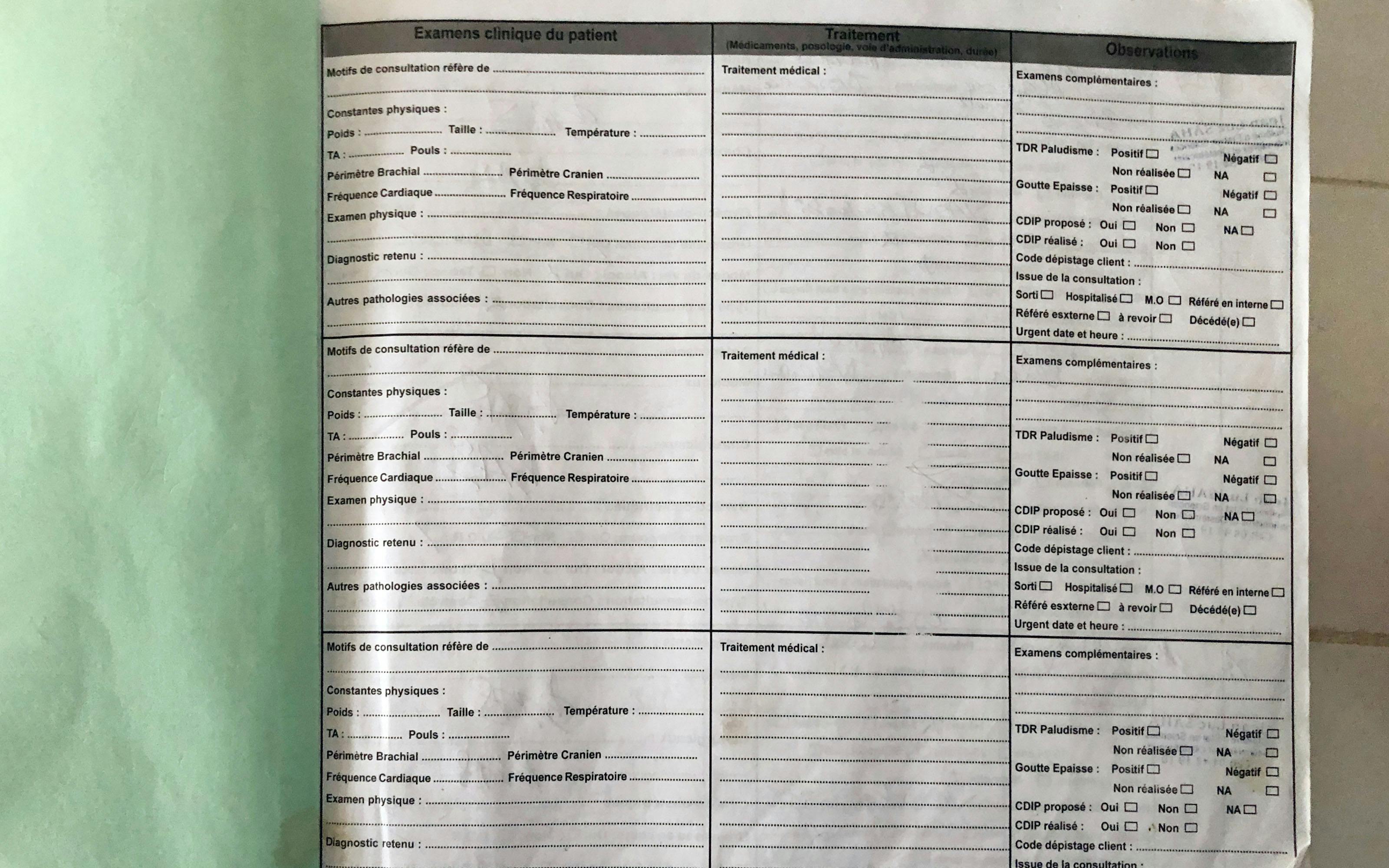 Help to support the decision-making process and enrich the patient communication of public health workers in Nigeria, Ivory Coast and Mozambique through better designed paper-based information systems.