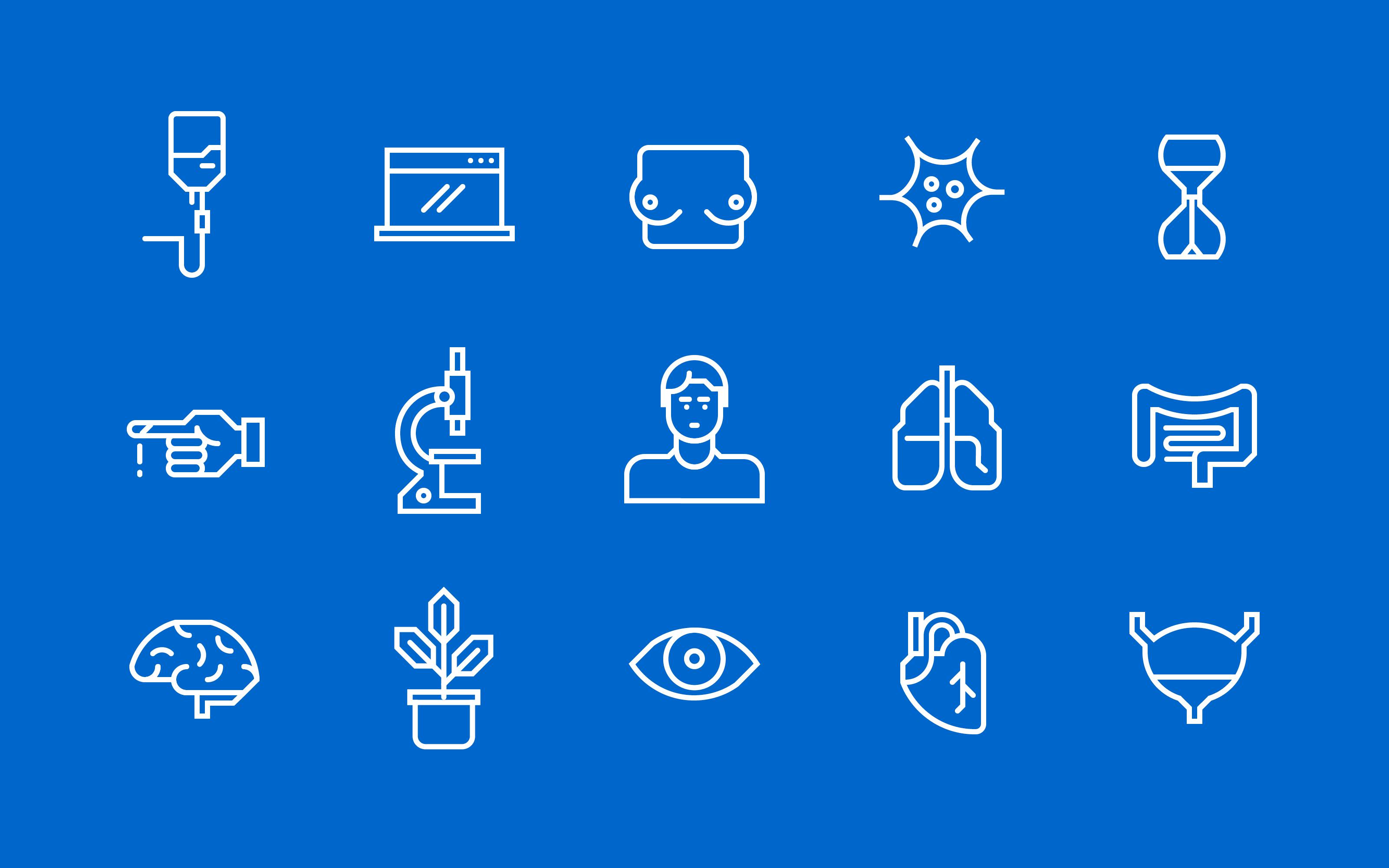 Superdot Studio Robust modular icon system for global brand communication for Roche
