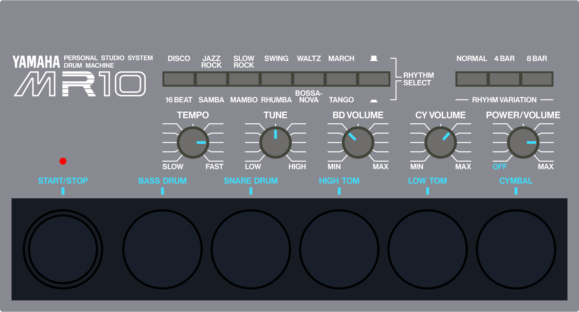 Yamaha MR10 analog drum machine