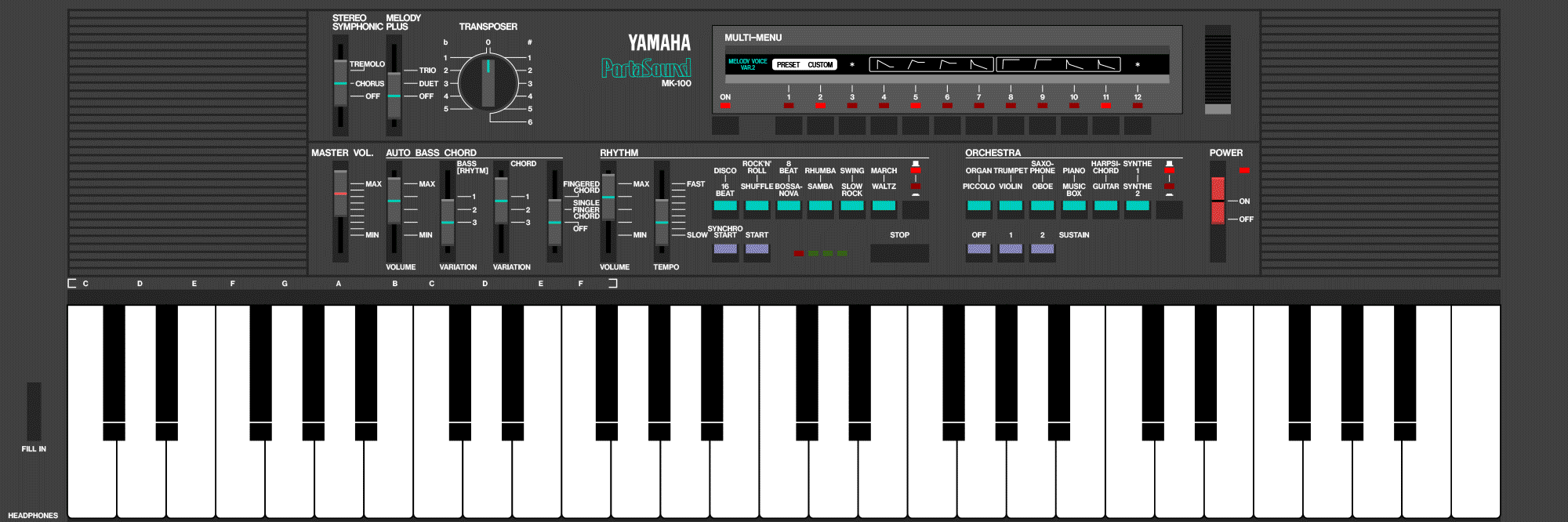 Yamaha MK100 | Portasound | Yamaha black boxes online archive