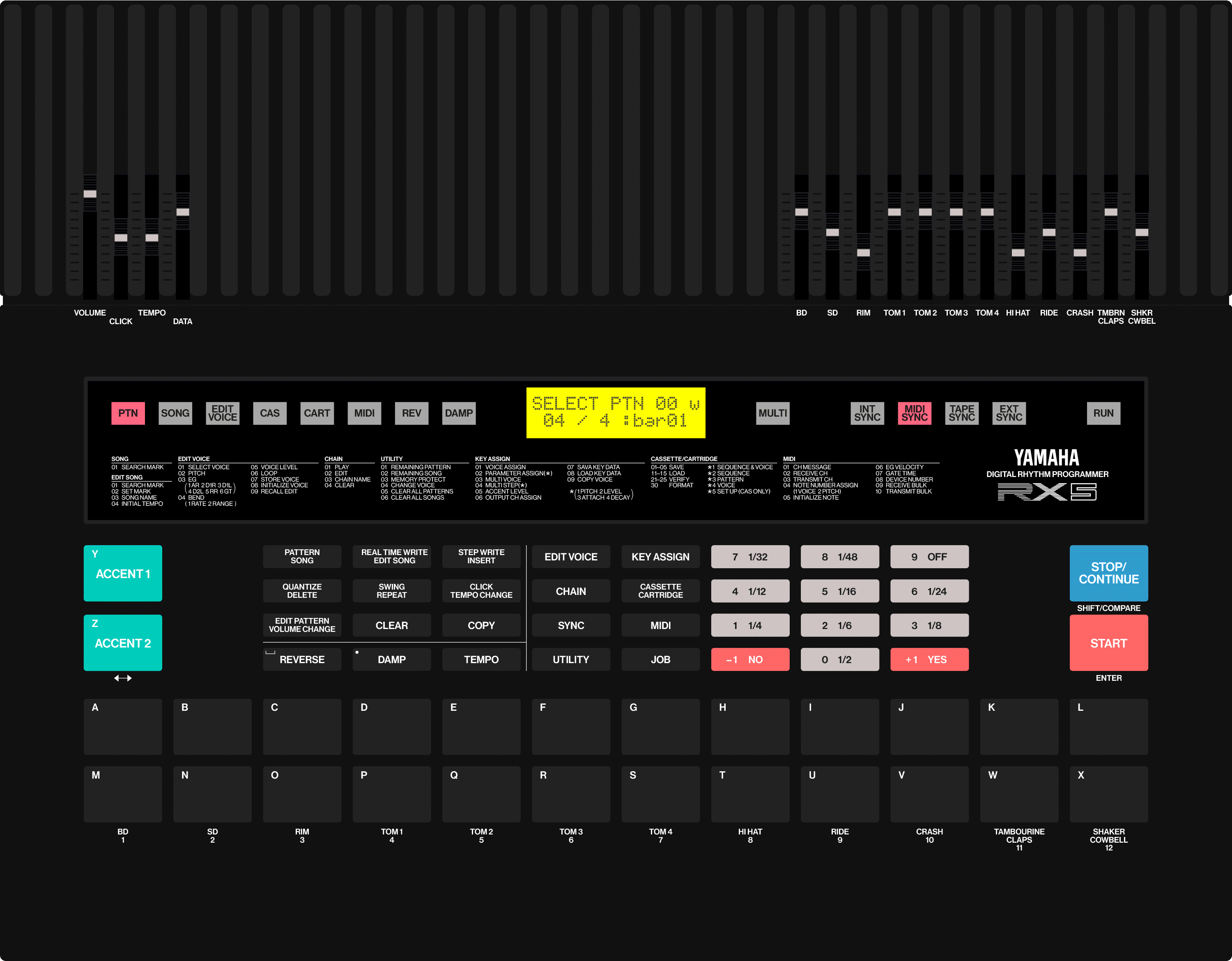 Yamaha RX5 1980s digital drum machine RX11