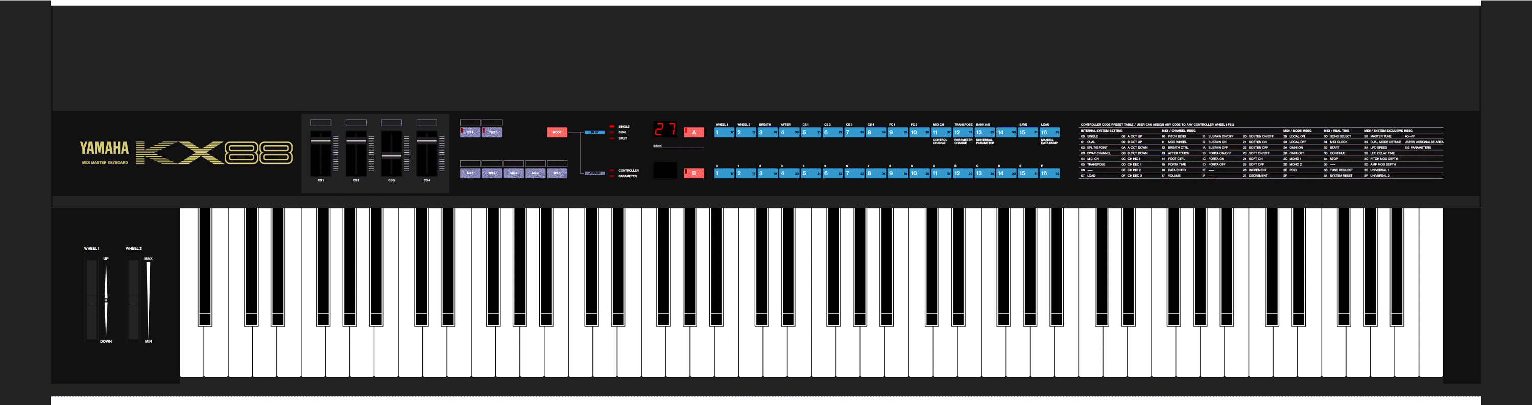 Yamaha KX88 MIDI controller a tastiera