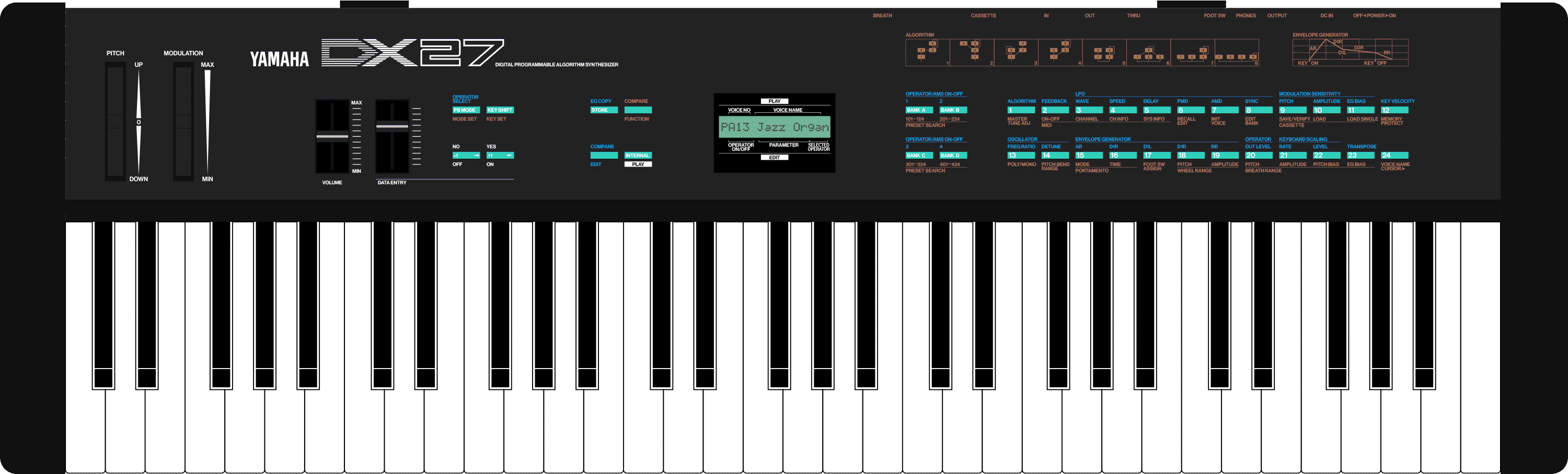 シンセサイザー YAMAHA DX27 - 器材