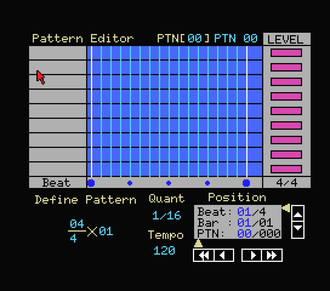 Yamaha YRM302 pattern editor