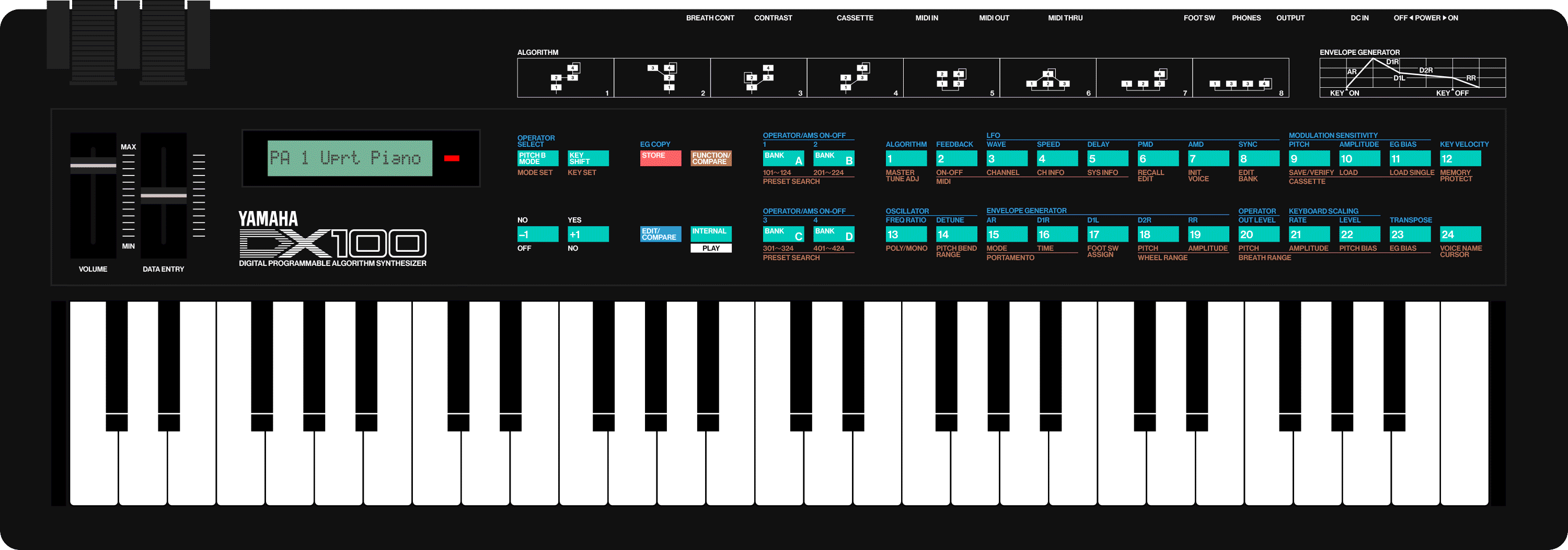 yamaha dx100 keyboard synth