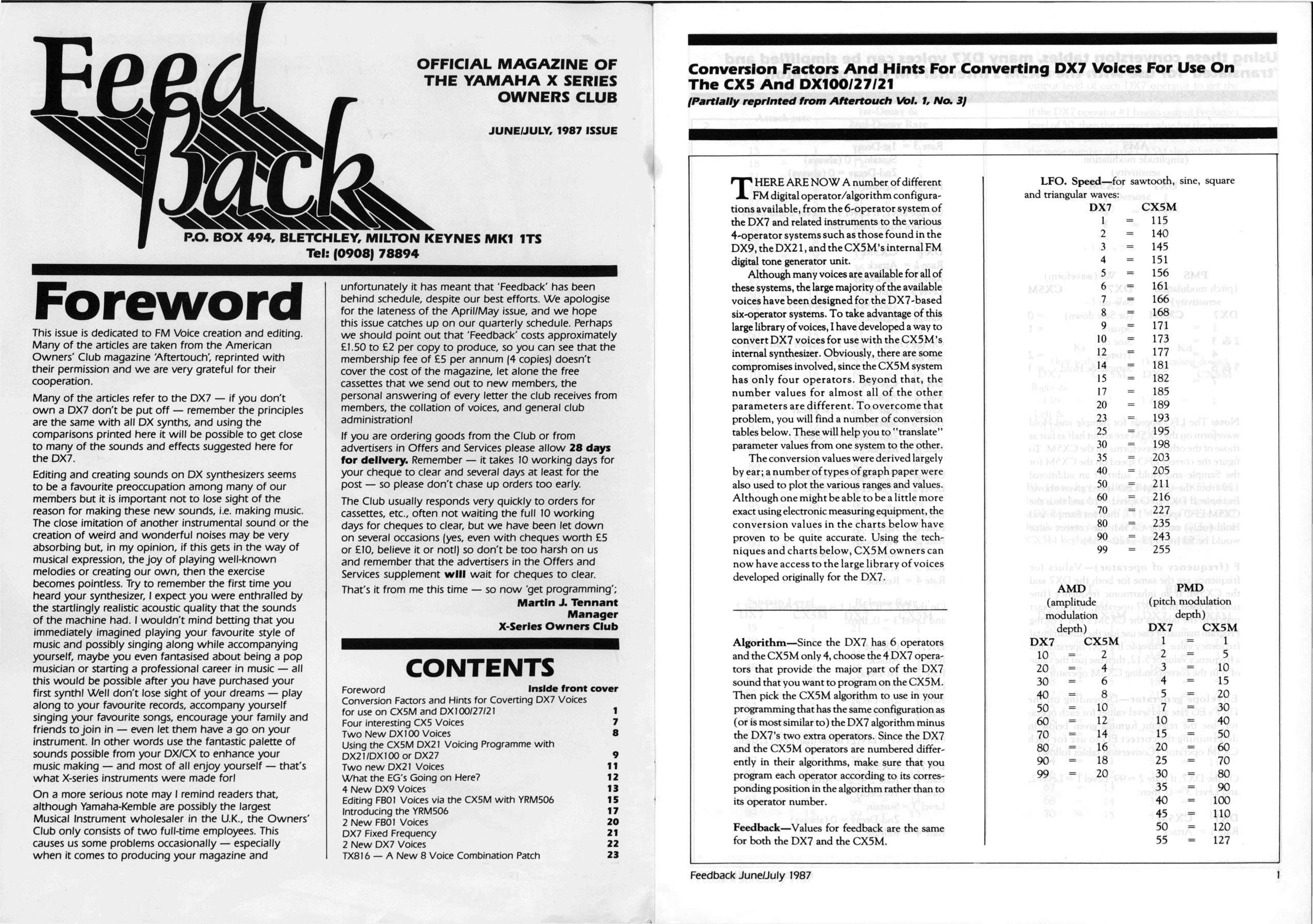 Yamaha X-Seriew Owner Club Feedback 1987 2 pdf