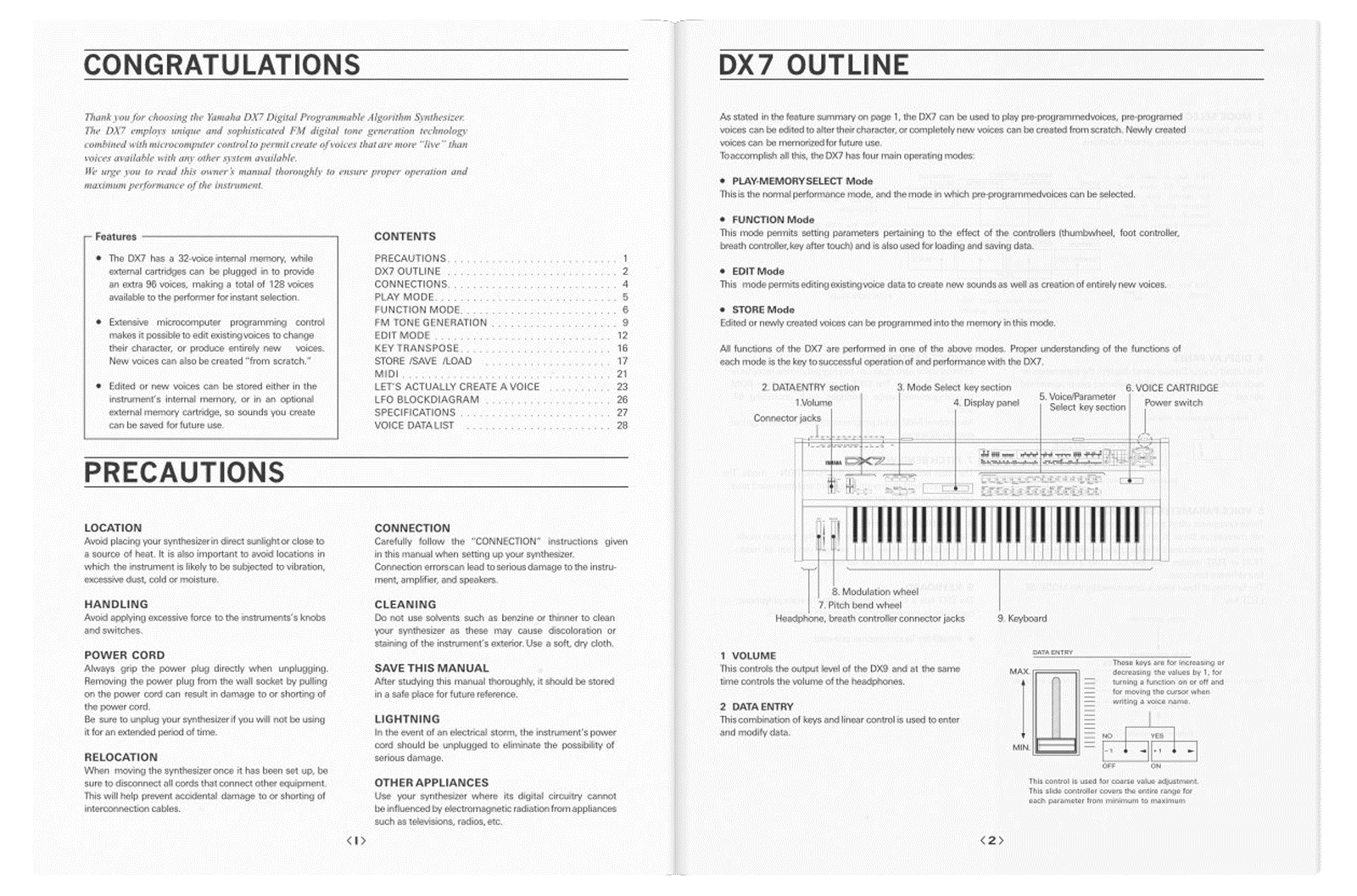 Yamaha DX7 Owner's Manual + Performance Notes | Yamaha black boxes