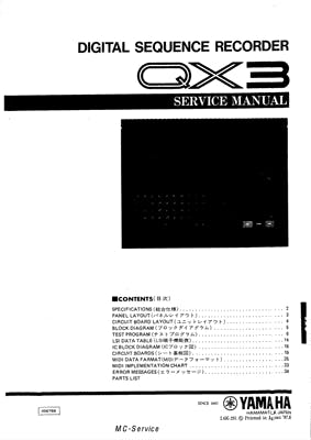 Yamaha QX3 Manuale di Servizio