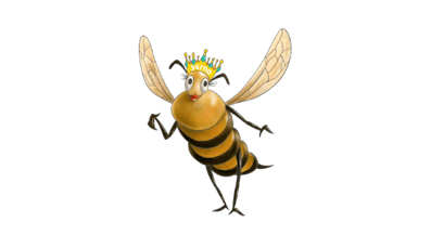 Custom illustration of the queen bee of the Yarno hive (Bee-yarn-ce)