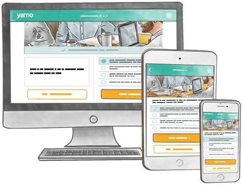Yarno displayed on desktop, tablet and mobile phone