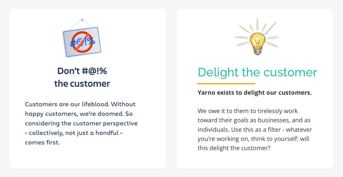 Atlassian and Yarno's customer-obsessed values
