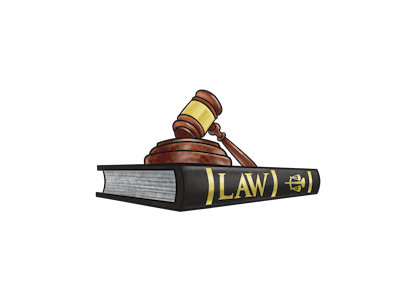Judge's gavel with book