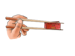 Chopsticks holding a microlearning book