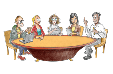 Colleagues in discussion