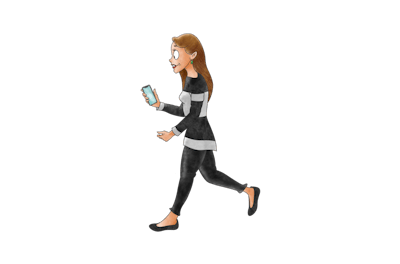 Woman walking with phone blog header