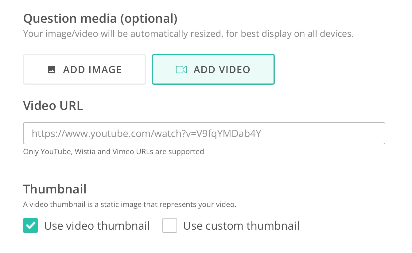 Video adding options