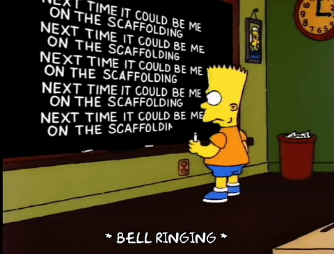 Bart Simpson drawing on blackboard