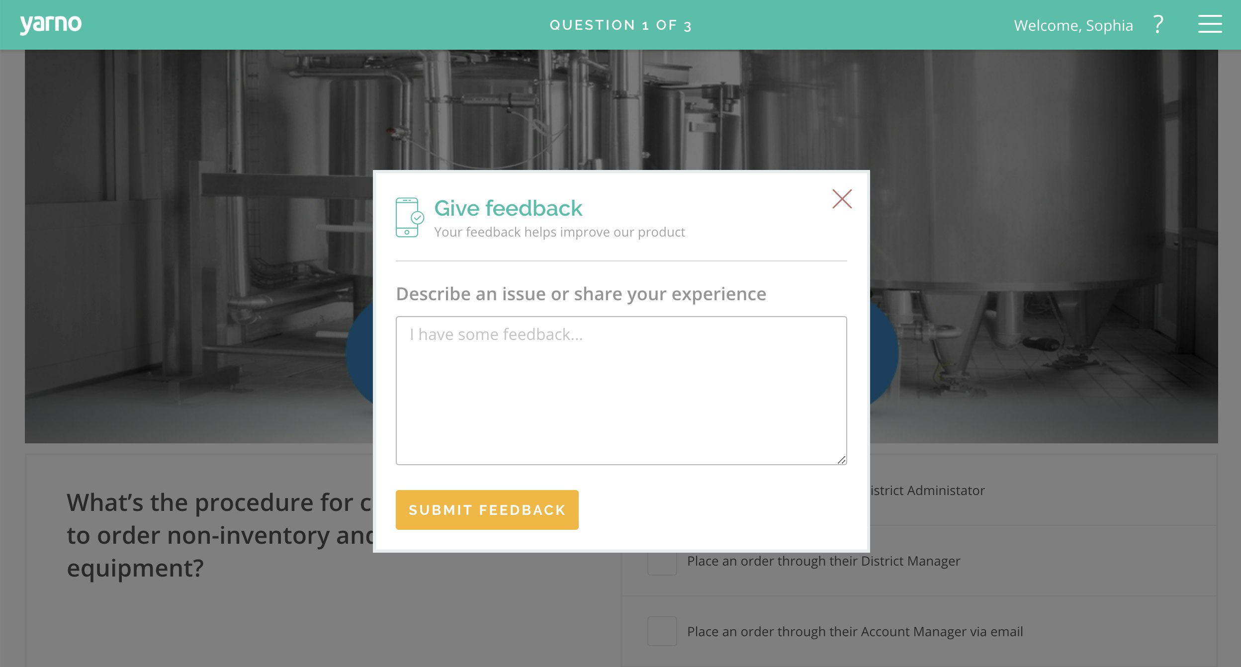 give feedback screenshot