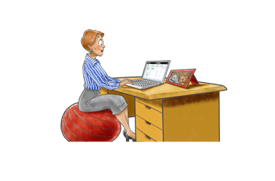 Lady sitting at desk