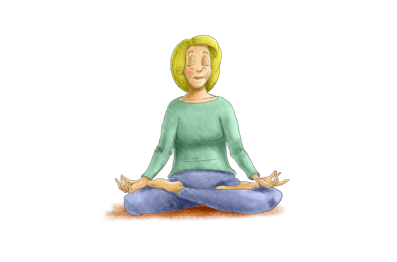 Women meditating illustration