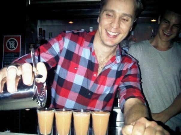 Mark pouring shots