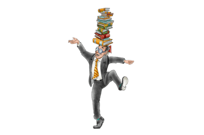 Seneca balancing books on his head