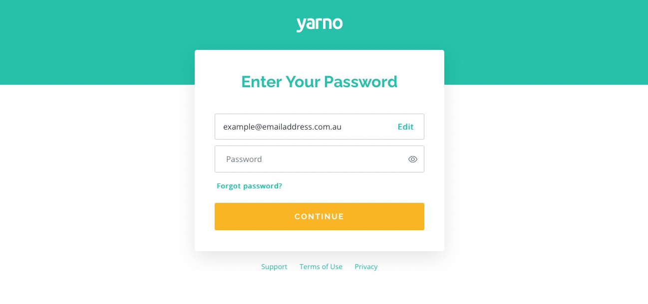 enter your password screenshot