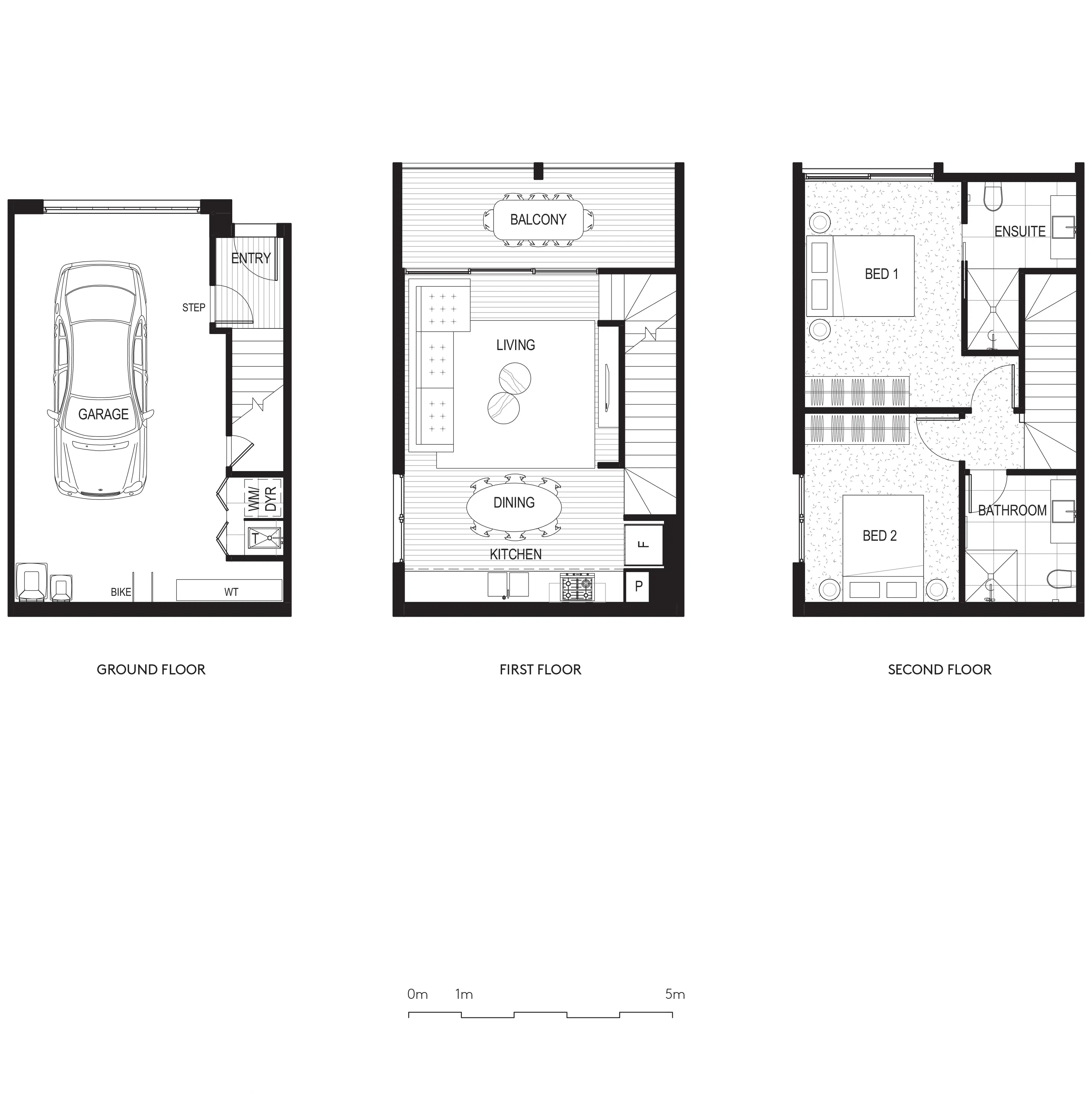 2 Bedroom, 2 Bathroom, 1 Carpark
